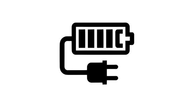 battery icon with electrical plug