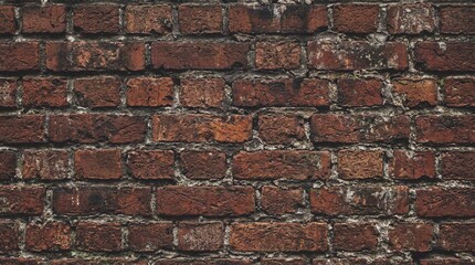 Fototapeta premium Weathered Red Brick Wall Texture Detail.