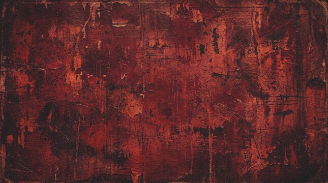 Abstract Red Textured Artistic Background Canvas.