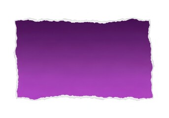 Obraz premium Rectangular piece of paper with torn edges and a vibrant purple gradient fill on white background