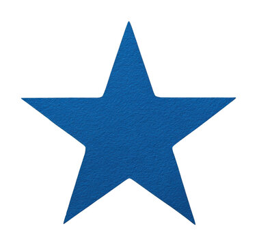 PNG Blue star on textured white background.