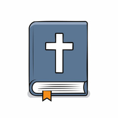 Fototapeta premium Illustration of a Blue Bible with a White Cross