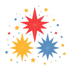 Obraz premium Colorful Starbursts Flat Design Vector