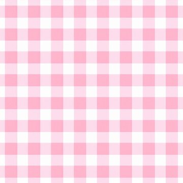 Soft pink gingham checkered seamless pattern background