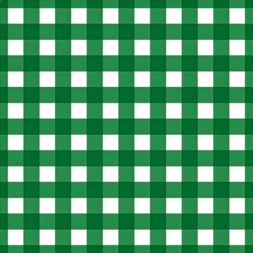 Seamless green gingham checkered pattern texture background