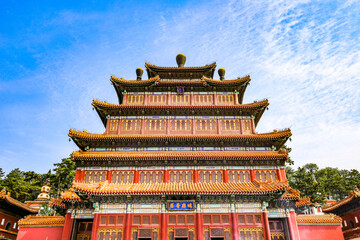 Obraz premium Mahayana Temple Pavilion in Chengde, Hebei Province, China