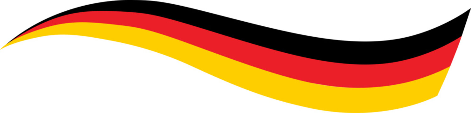German flag ribbon waving for celebration, German national flag background illustration with colors waving, corporate and sports patriotic graphic design