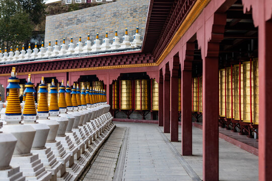 Ganzi Tibetan Buddhist Temple Courtyard, Sichuan Province