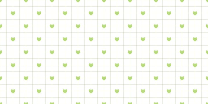 Soft tiny lime green heart grid lines on white checked graph paper seamless canvas for refreshing organic spring gift decorations.