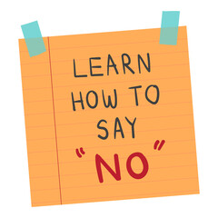 Obraz premium Png Learn how to say no note illustration element, transparent background