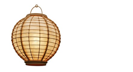Obraz premium Traditional Warm Paper Lantern Hanging in Soft Light for Cultural or Festive Decor