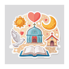 Fototapeta premium Religious symbols illustration