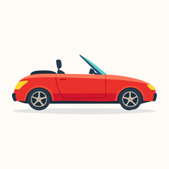 Obraz premium Red Convertible Car Illustration