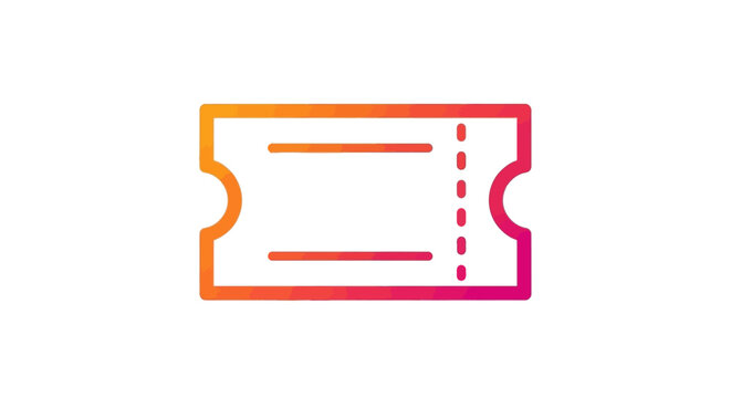 Colorful gradient ticket stub icon.