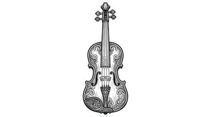 Ornate Violin Illustration © hujan