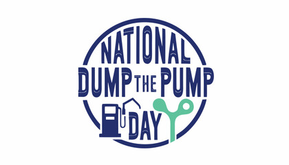 Obraz premium National dump the pump day logo with blue circular design