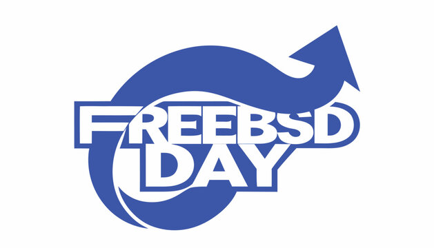 Bright blue logo design celebrating the annual national freebsd day