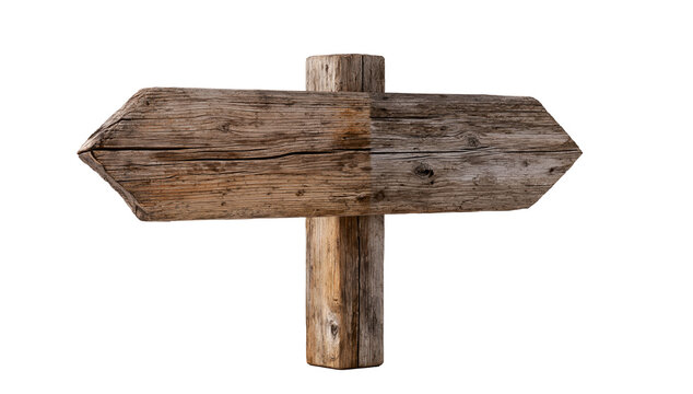 Wooden directional signpost arrow with blank direction