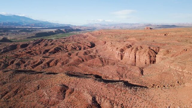 Aerial Drone Shot of Offroad Trails and Campers in Utah Desert Landscape