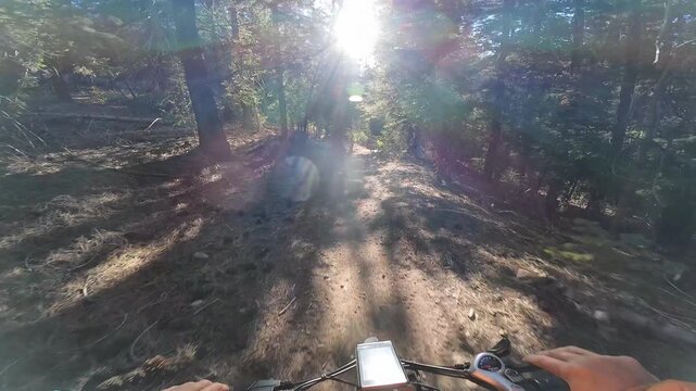 Mountain Bike POV Shot of McGill Trail Downhill McGill Camp 3 Los Padres Forest California USA