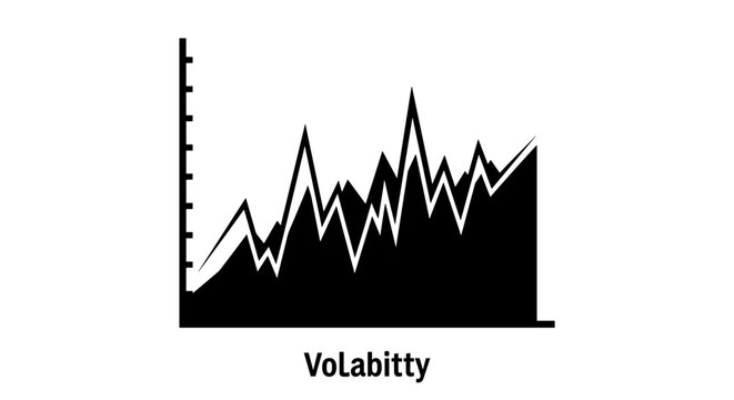 Black and white volatility graph chart.