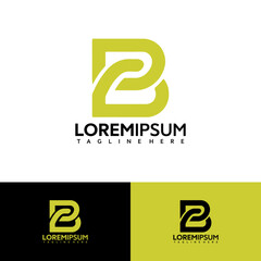 A graphic designer creates a modern logo with letter B and sample text on white and black backgrounds. © agung