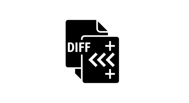 Black document icons with symbols.