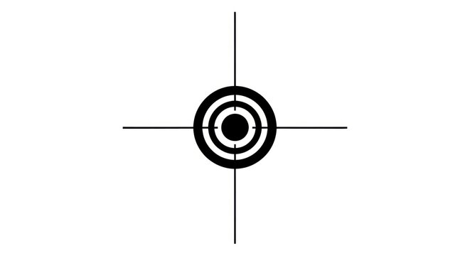 Crosshairs and Target Symbol on White Background.