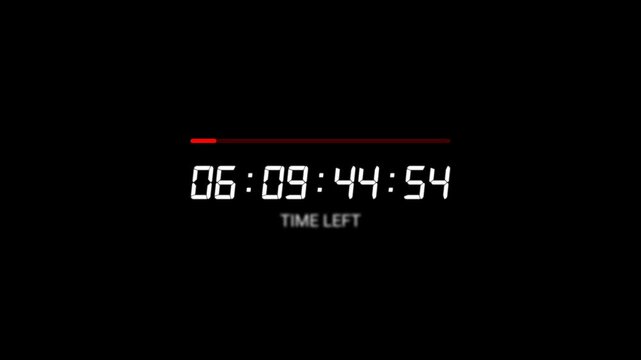 7 days countdown timer animation, seven day countdown animation in 1 minute on transparent background, one week countdown in 4k with Alpha channel.