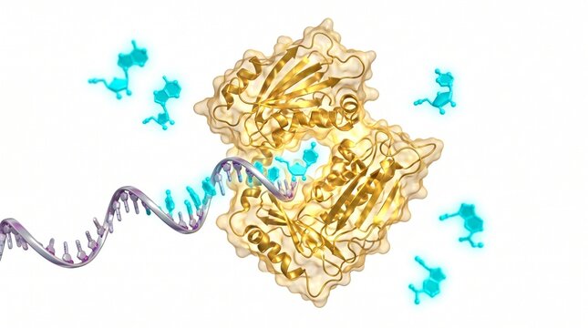 3D Molecular Diagram of Enzymatic DNA Synthesis using TdT