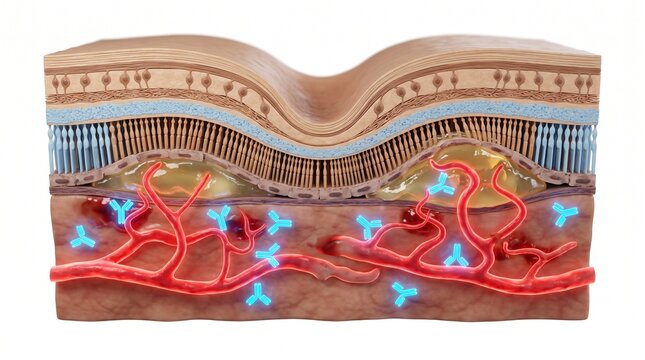 3D Microscopic Diagram of VEGF Inhibitors Treating Macular Degeneration