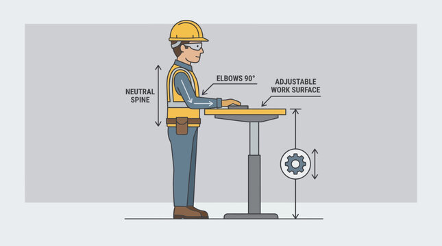 Ergonomic Workbench Height Industrial Worker Posture
