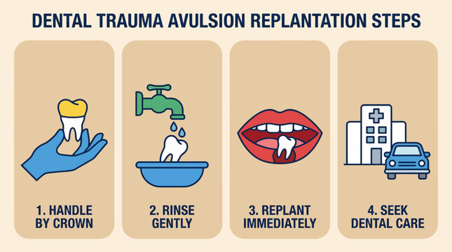 Dental Trauma Avulsion Replantation Steps