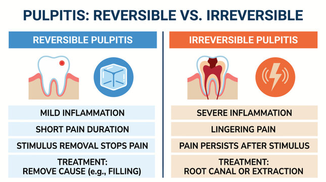 Pulpitis Reversible Irreversible Comparison Diagram