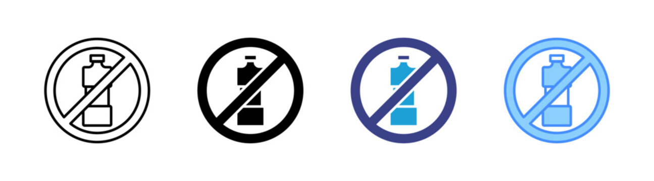 Plastic Ban icon set multiple style collection