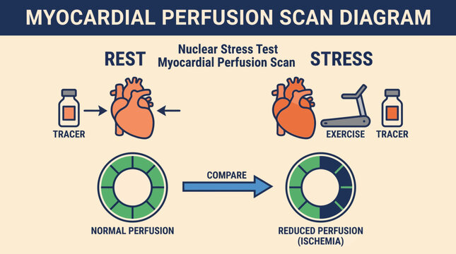 Nuclear Stress Test Myocardial Perfusion Scan Diagram