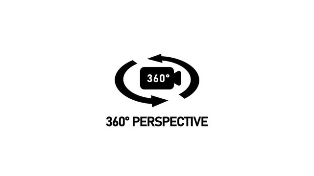 360 degree perspective arrow circle symbol looping animation