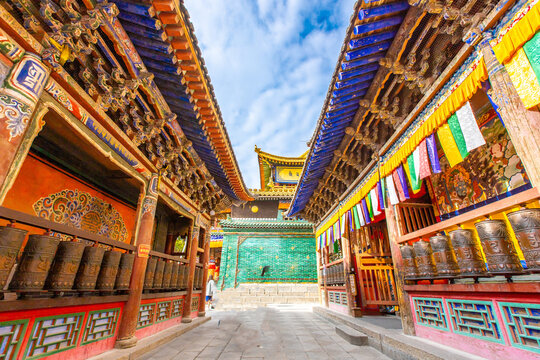 Prayer Wheel Corridor at Ta'er Temple, Xining, Qinghai, China