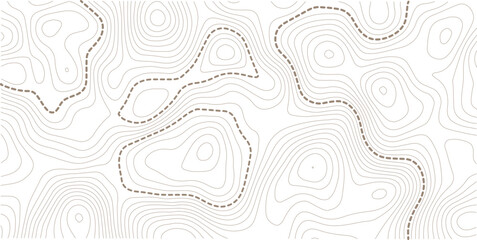 Mountain hiking trail over terrain. Contour background geographic grid. Vector Illustration © MdNayebAli
