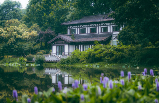 Traditional Garden House on Xuanwu Lake in Nanjing Jiangsu