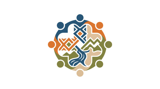 Community Unity Symbol with Diverse Elements