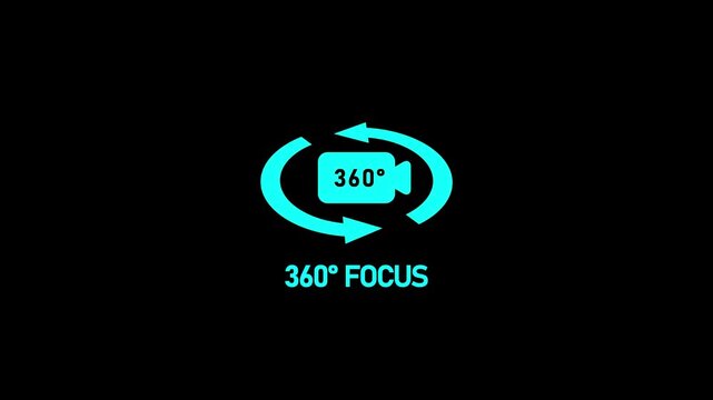 360 degree focus circular arrow symbol motion animation
