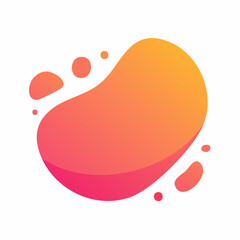 Fototapeta premium Abstract Gradient Blob Shape with Droplets