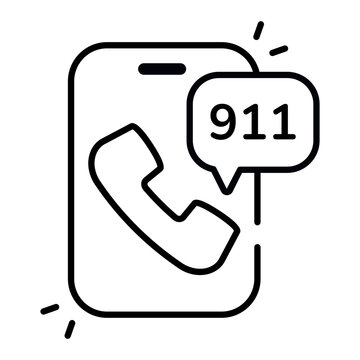 Perfect design icon of mobile 911 call 