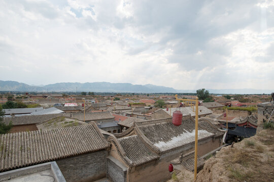 Traditional Rooftops in Nuanquan Ancient Town, Weixian County, Hebei, China