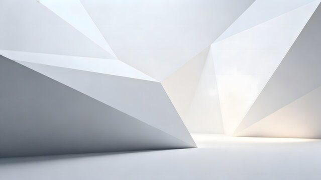 Abstract geometric white and gray shapes
