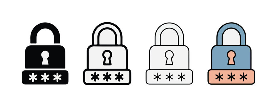 Secure padlocks in various colors and styles isolated on transparent background offering protection and privacy options for digital security needs