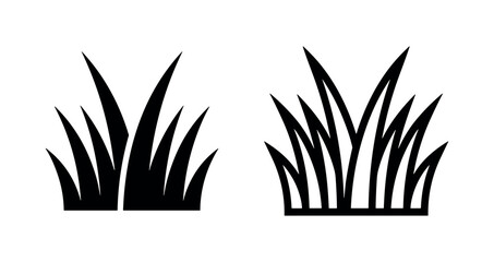 Grass Icon Set, Nature and Greenery © liubomir118809