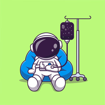Cute Astronaut Infusion With Infused Space Water Cartoon 