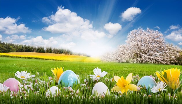 Ostern Wiese Freisteller